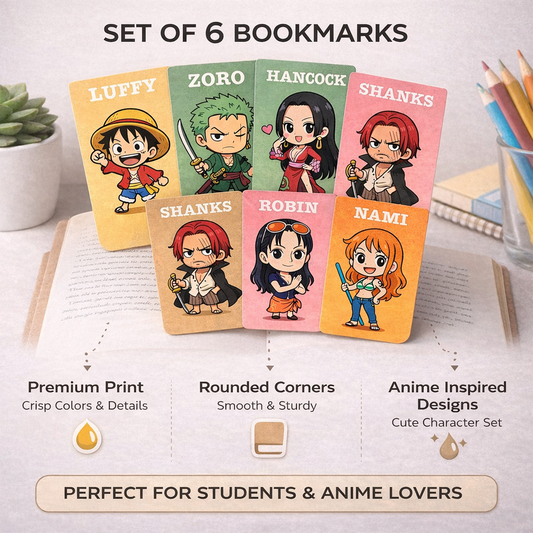 ONE PIECE Magnetic Bookmarks | Aesthetic Set (6 Pack) Magnetic Bookmark (One Piece, Multicolor)