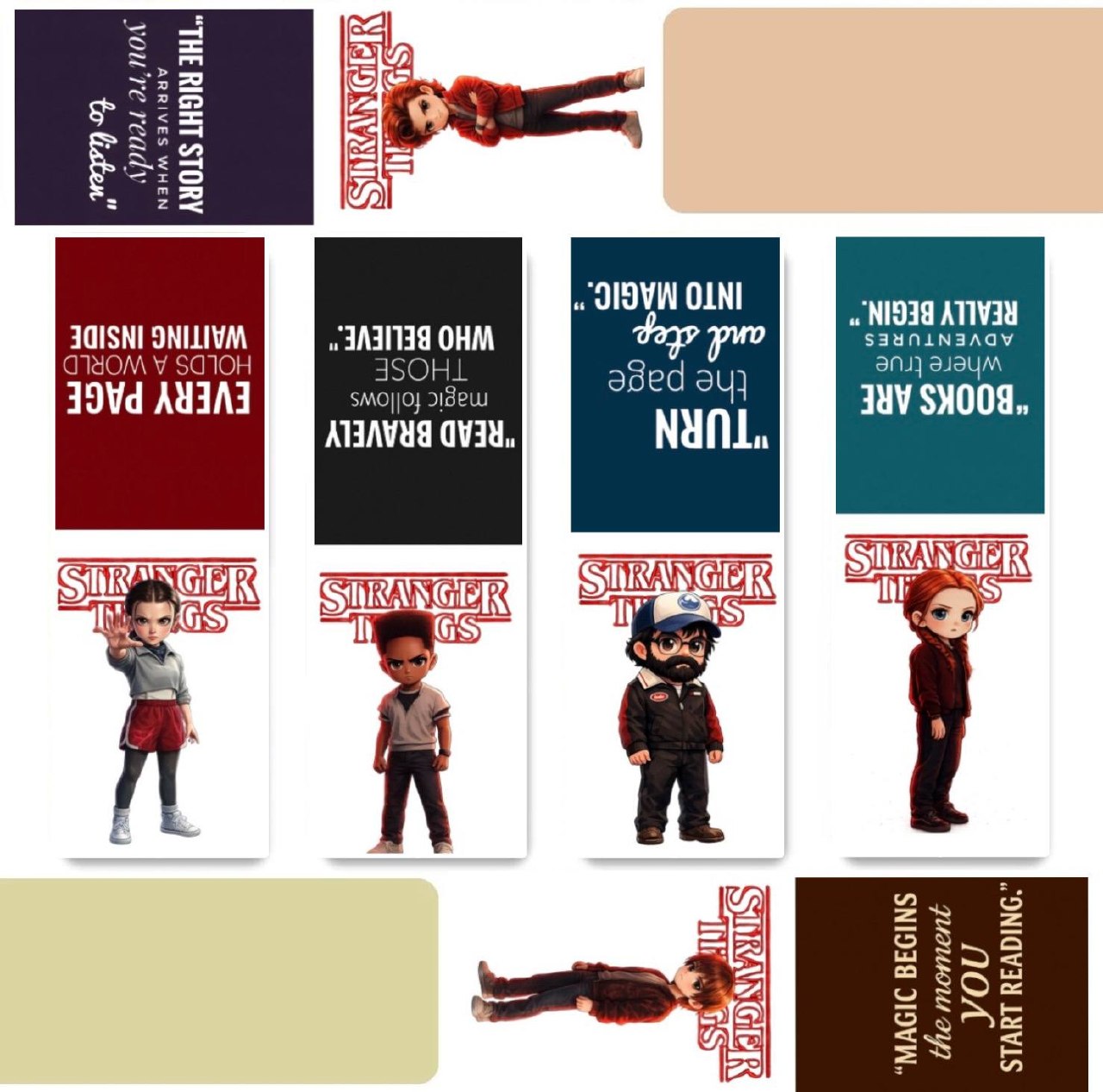 Stranger Things Magnetic Bookmark|Set of 8|Multicolour|Ideal Birthday Gift Magnetic Bookmark